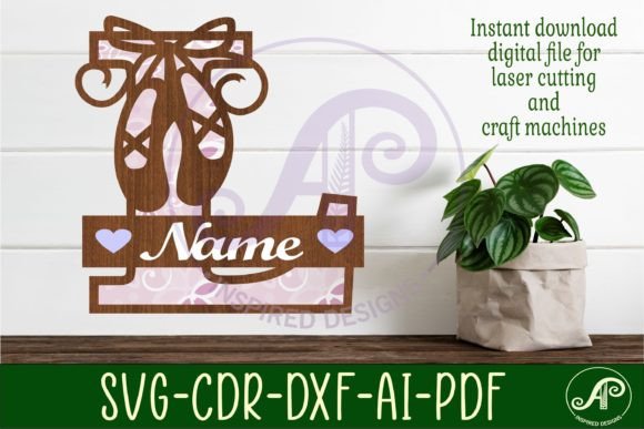 Ballet Shoe Capital Monogram Letter L: Elegant SVG Design