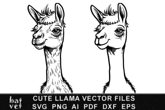 Cute Llama Vector Engraving SVG Graphic