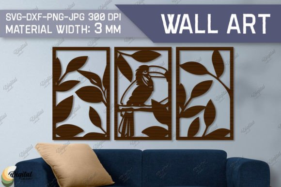 Elegant Floral and Birds SVG Wall Art LaserCut Designs