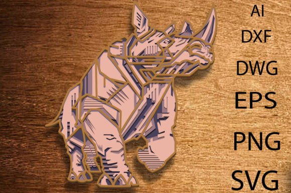 Explore the Rhino Miltilayer SVG DXF Files - 3D Design
