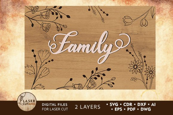 FAMILY Decorative Wall Panel: Creative Cut Files for Laser Craft