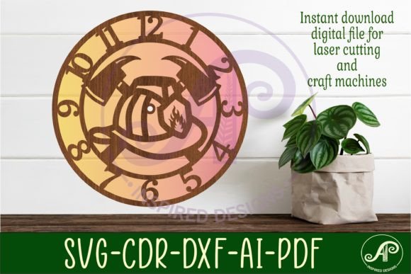 Fire Helmet Wall Clock Laser Cut Files