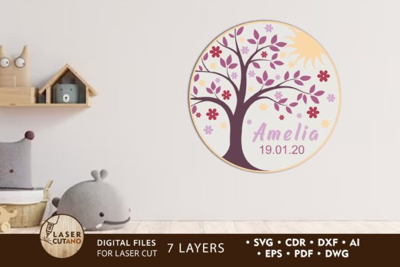 KIDS Decorative Panno: Multilayer File for Laser Cut & CNC