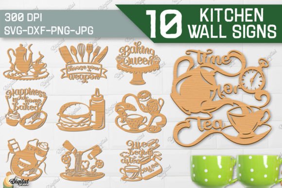 Kitchen Paper Cut Bundle. Wall Decor SVG