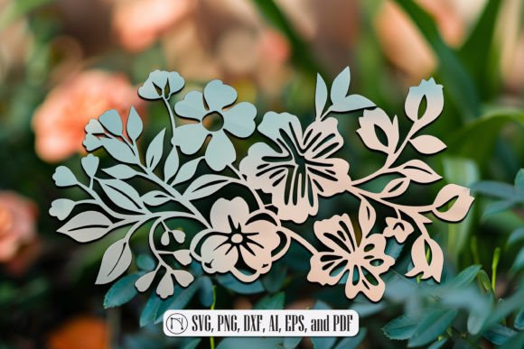 Laser-Cut Flower SVG Cut File: Elegant Design for Crafting