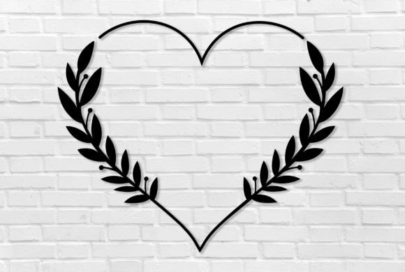 Leaves with Heart Wall Decor Laser Cut