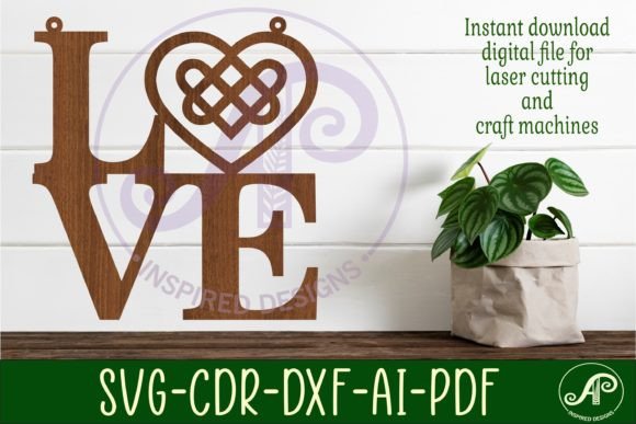 Love Word with Celtic Heart Wall Art