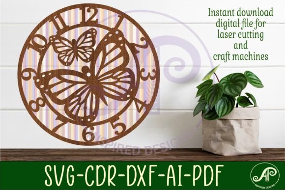 Monarch Butterfly Wall Clock: Laser Cut Design Download