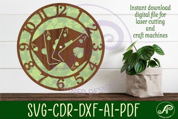 Playing Card Wall Clock Laser Cut Files