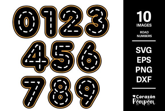 Road Layered Numbers SVG Bundle