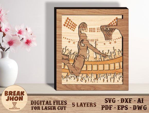 Stunning 3D Layered Basketball Cut File