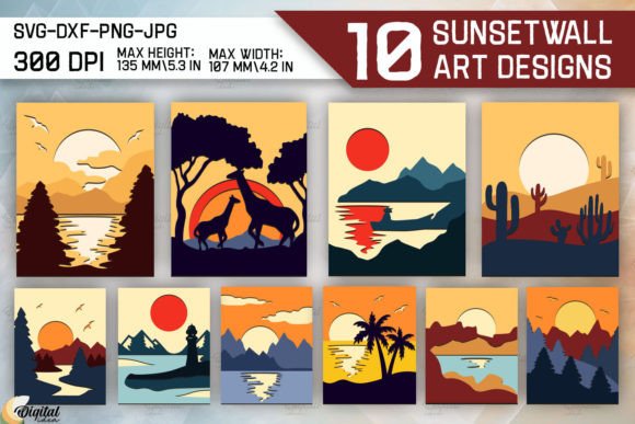 Sunset Wall Art Paper Cut Bundle