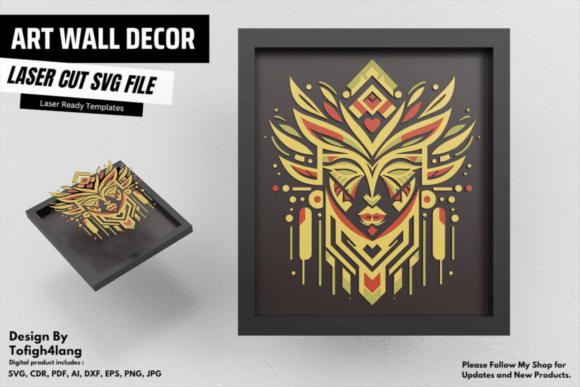Tribal Art Wall Decor for Laser Cut & Paper Crafts
