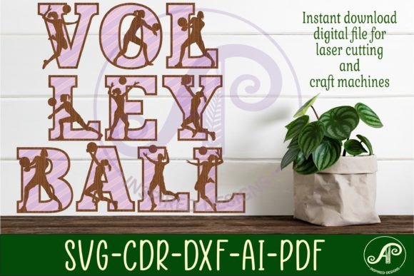 Volleyball Female Player Letters X 57