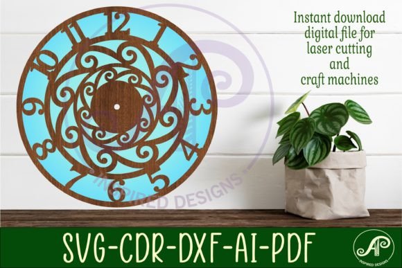 Wave Wall Clock Laser Cut Template Files